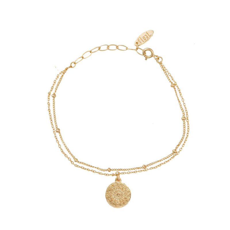 Damen Gold Armband mit Mandala Anhänger