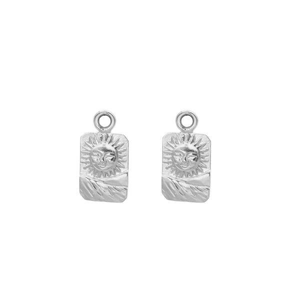 float earring pendant silver "Live By The Sun"
