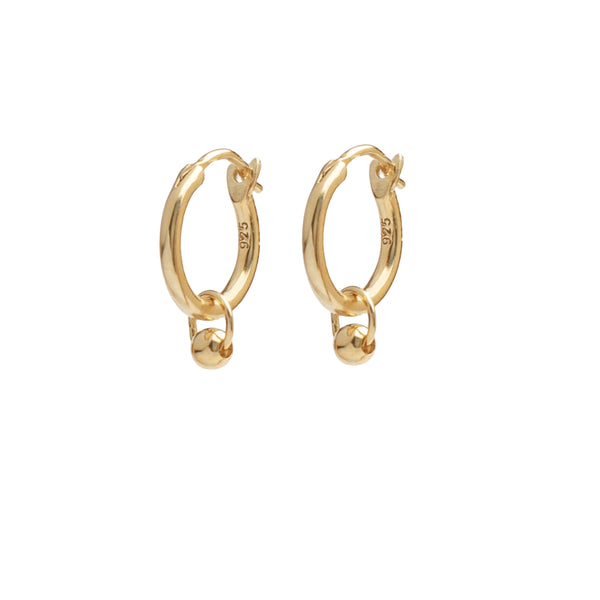 Damen Gold Perlen Ohrring mit goldener Perle