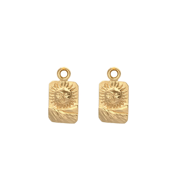 float earring pendant gold "Live By The Sun"