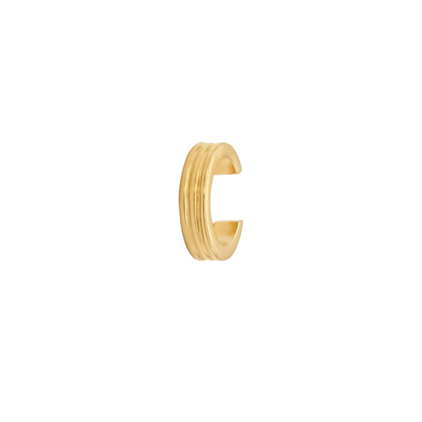 Gold Damen Cuff Ohrring mit Wellenmuster
