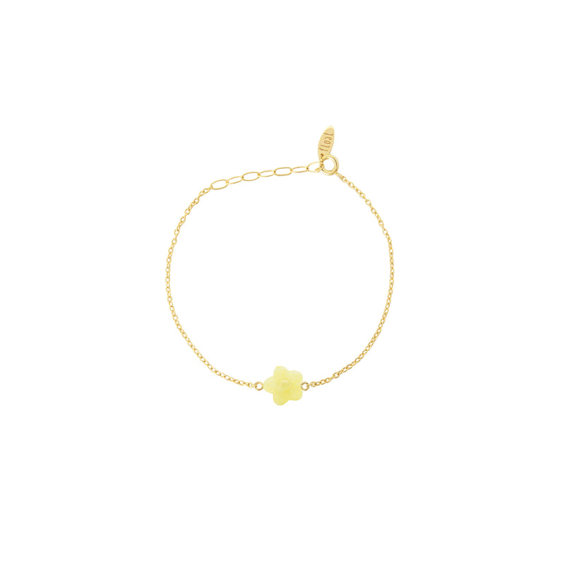 Damen Gold Armband mit gelbem+ Blumen Anhänger
