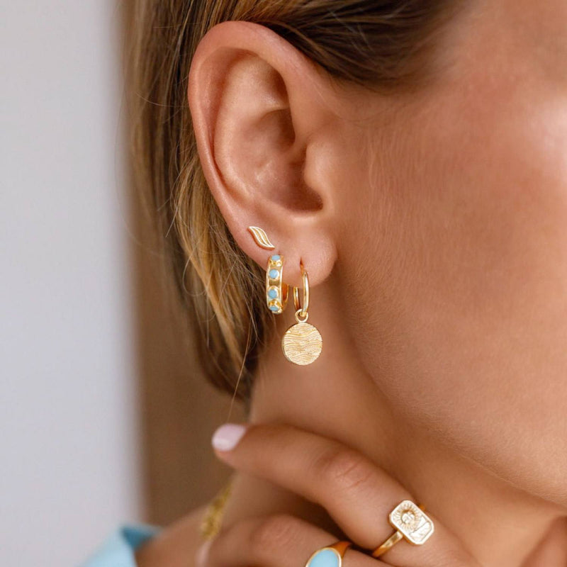 float earring pendant gold "By The Ocean"