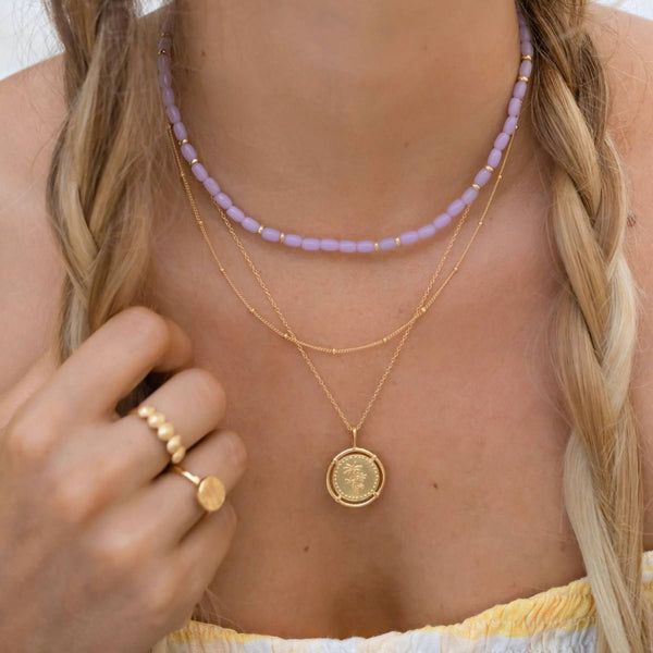 float necklace pendant gold "Island Life"