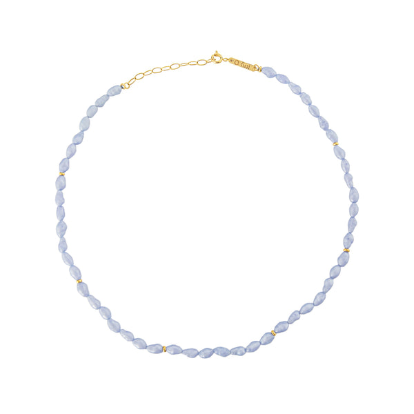 float Korallen Halskette Gold – Blau