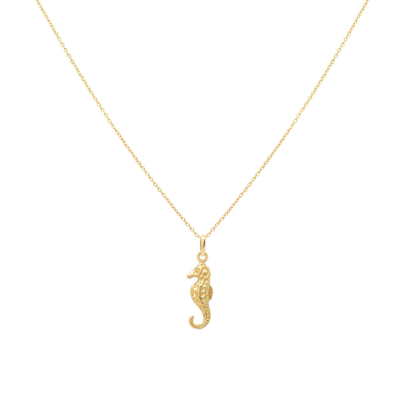 float seahorse necklace gold
