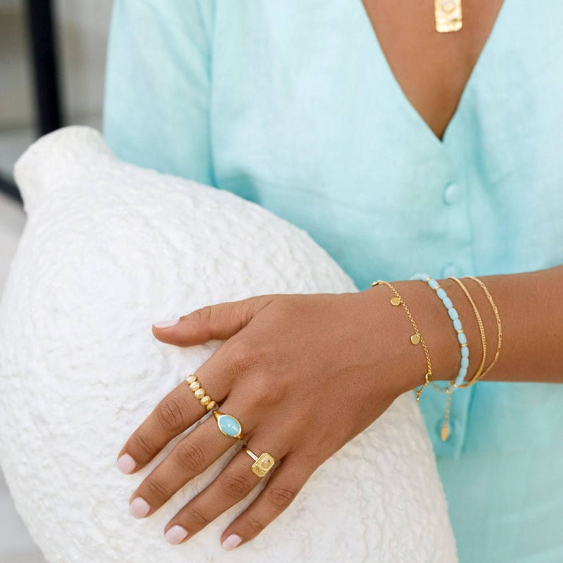 Damen Gold Ring mit Mandala Motiv