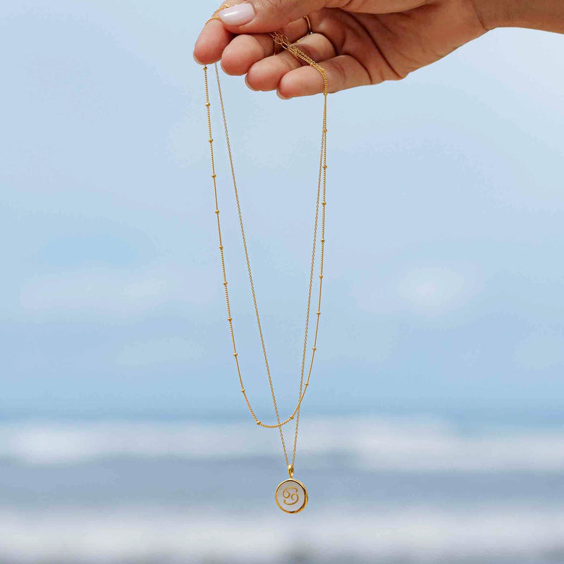 float Zodiac Necklace Pendant Gold – Cancer