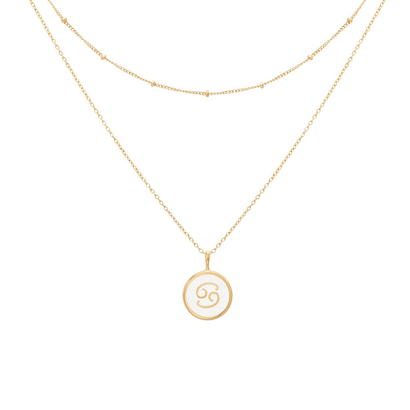 float Zodiac Necklace Gold Cancer