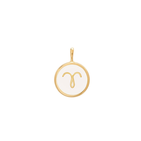 float Zodiac Necklace Pendant Gold - Aries