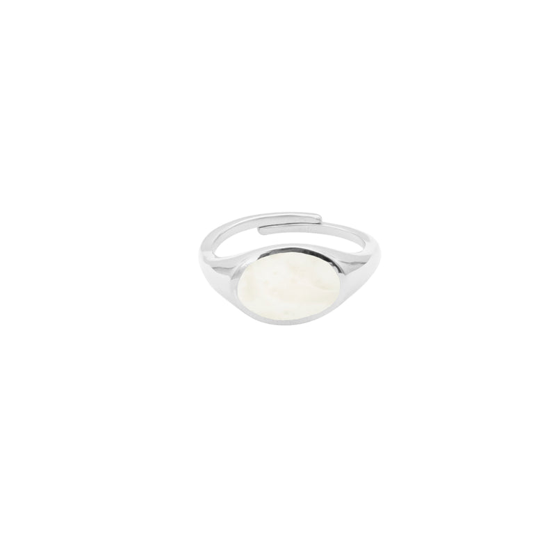 float Summers Day Ring Silver – White