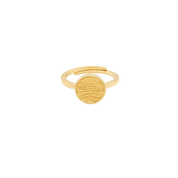Damen Gold Ring mit Wellenmuster